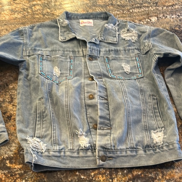 Distressed denim jacket - Picture 3 of 4